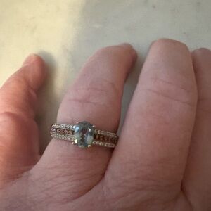 EUC Petite aquamarine silver ring. Size 8. FINAL